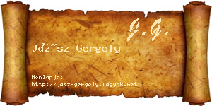 Jász Gergely névjegykártya